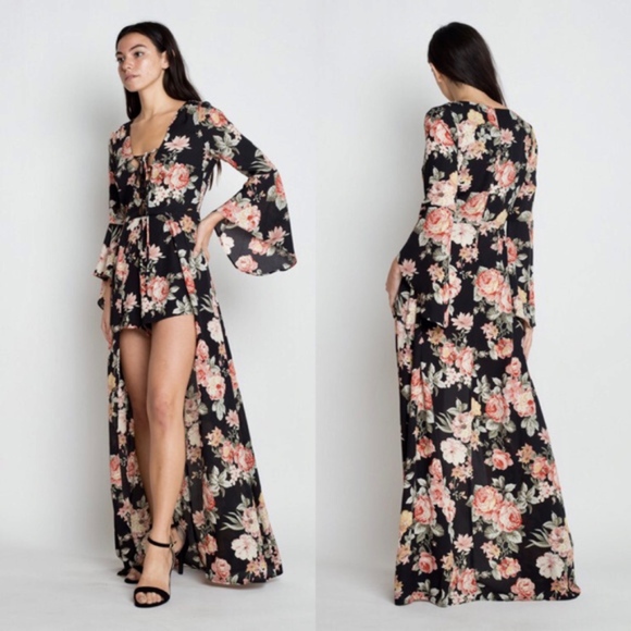 Floral Maxi Romper sold out - Picture 7 of 8